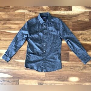 Apt 9 Premiere Flex Slim Fit Blue Button Down Dress Shirt size Small